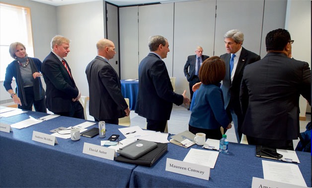 Secretary Kerry Shakes Hands With Business Leaders Before Speaking About the Future of Job Creation - Flickr