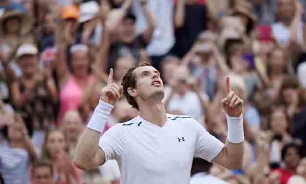 Great Britain's Andy Murray celebrates winning the third round match against Italy’s Fabio Fognini