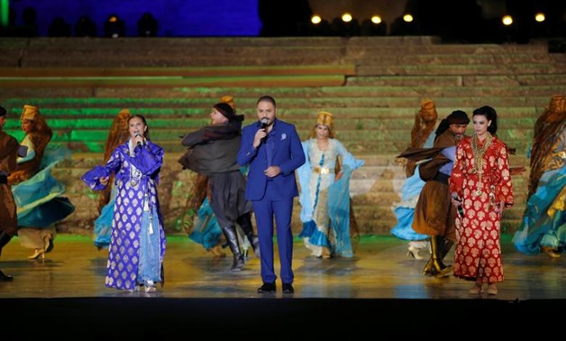 Lebanese singer Rami Ayach performs at the opening of Baalbek International Festival, in Baalbek, Lebanon July 7, 2017. REUTERS/Mohamed Azakir
