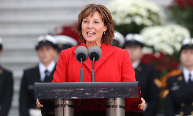 Premier of British Columbia Christy Clark also praised the "exemplary work," of forestry and firefighting crews battling raging wildfires - AFP/Chris Jackson