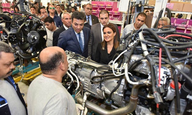  Minister of Investment Sahar Nasr during her visi to Toyota factory- Press Photo.
