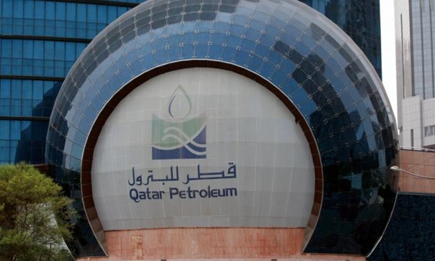 The logo of Qatar Petroleum is seen at its headquartes in Doha, Qatar, July 8, 2017. REUTERS/Stringer