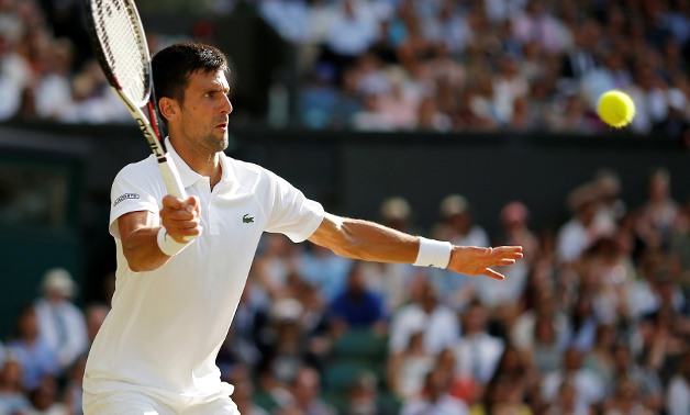 Serbia’s Novak Djokovic in action during his third round match against Latvia’s Ernests Gulbis