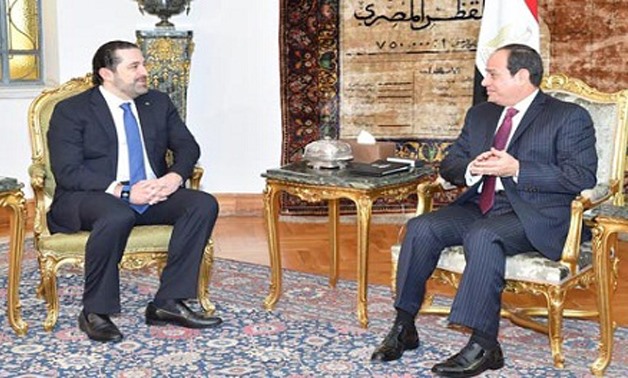 President Abdel-Fattah El-Sisi (R) and Prime Minister Saad Hariri (L) CC