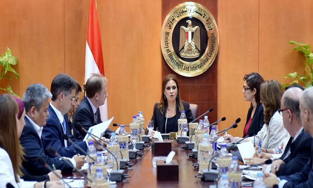 Minister of Investment Sahar Nasr during the meeting - Press Release