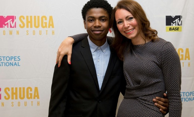 Given Stuurman (L), here with executive director Georgia Arnold, is a star of the sexual behavior show "MTV Shuga," a drama with viewership across sub-Saharan Africa
