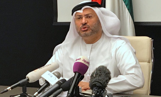 UAE Minister of State for Foreign Affairs Anwar Gargash talks during a news conference in Dubai, United Arab Emirates, June 24, 2017. REUTERS/Abdel Hadi Ramahi NO RESALES. NO ARCHIVES.