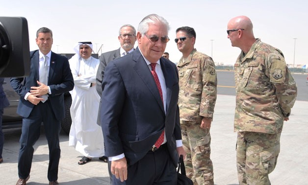 U.S. Secretary of State Rex Tillerson prepares to depart Kuwait City, en route to Jeddah, to discuss ongoing efforts to resolve Gulf dispute- Press photo