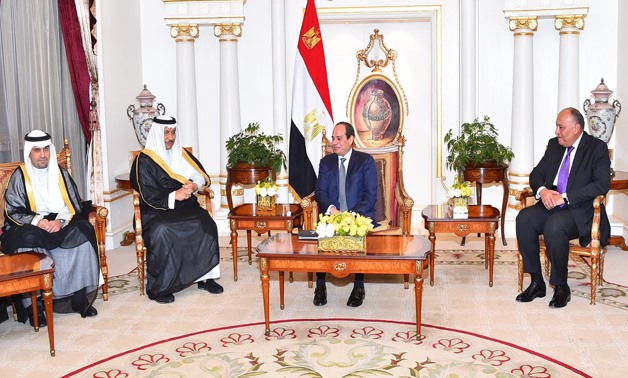 President Abdel Fatah al-Sisi meets with First Deputy Prime Minister and Minister of Foreign Affairs Sheikh Sabah Al-Khaled Al-Hamad Al-Sabah- Press Photo