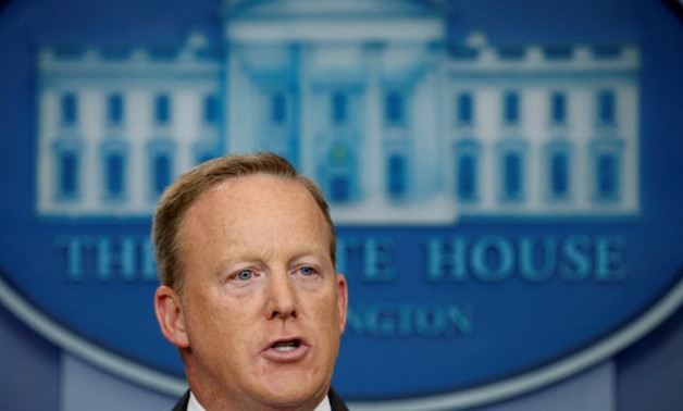 Spicer speaks during a press briefing at the White House in Washington - Reuters
