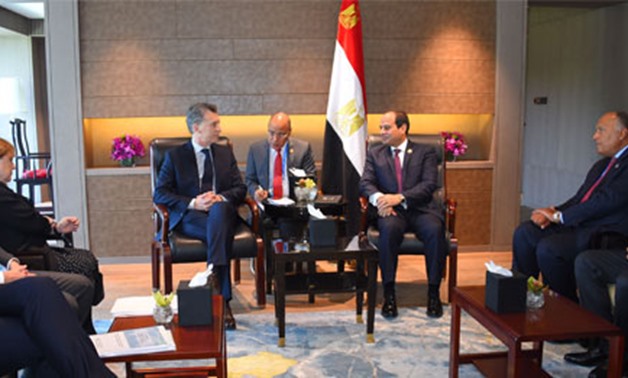 Sisi holds talks with the Argentinean delegation, Cairo - File Photo