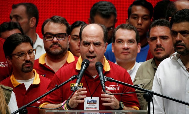 Borges addresses the media after an unofficial plebiscite against President Nicolas Maduro's government and his plan to rewrite the constitution, in Caracas - Reuters