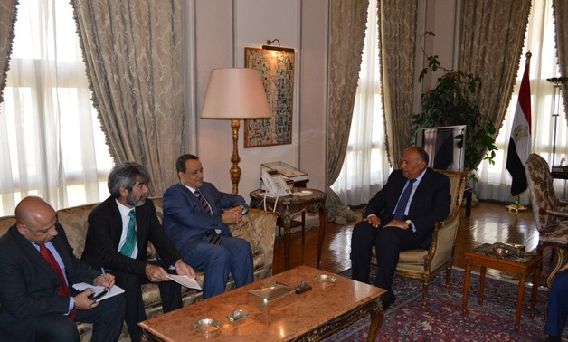 FM shoukry meets UN Special Envoy for Yemen