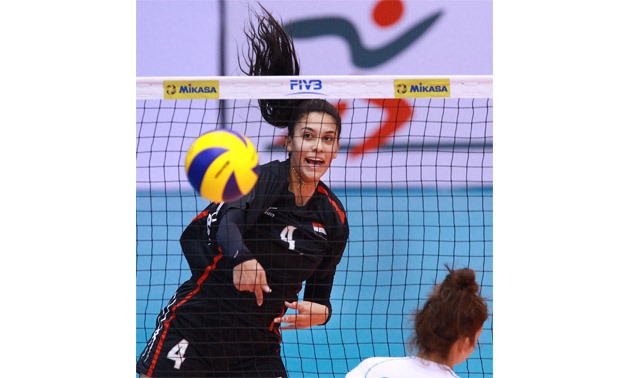 Nada Meawad of Egypt smashes the ball – Courtesy of FIVB Official Website