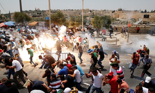 Clashes outside Al-Aqsa Mosque - Press photo