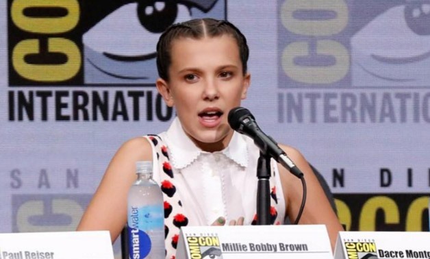 Cast member Millie Bobby Brown at a panel for "Stranger Things" during the 2017 Comic-Con International Convention - Reuters