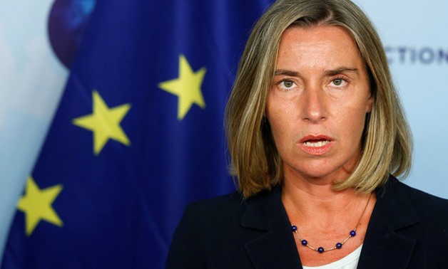 European Union foreign policy chief Federica Mogherini addresses a news conference after meeting Russian Foreign Minister Sergei Lavrov (not pictured) in Brussels, Belgium, July 11, 2017. REUTERS/Francois Lenoir

