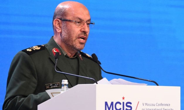 Iranian Defence Minister Hossein Dehghan gives a speech at the 5th Moscow Conference on International Security (MCIS) in Moscow on April 27, 2016 (AFP Photo/Vasily Maximov)
