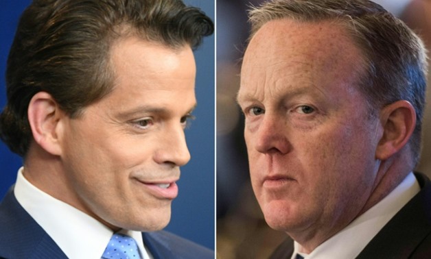Anthony Scaramucci (L), Donald Trump's new White House communications, and Sean Spicer
