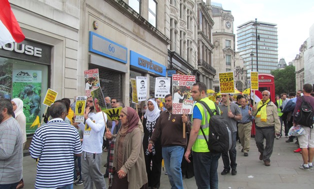 Muslim Brotherhood protesters in London- CC via Flickr/DAVID HOLT