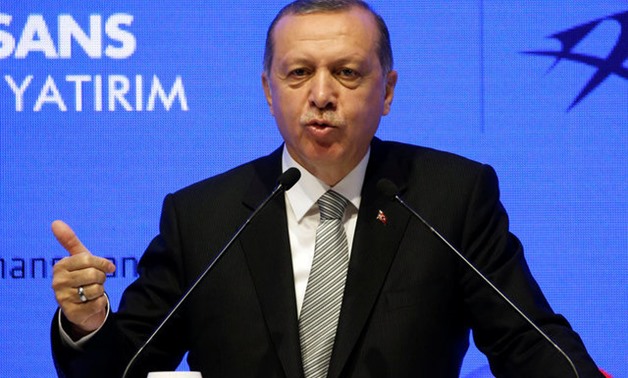 Turkish President Tayyip Erdogan speaks during a ceremony in Istanbul, Turkey, July 21, 2017. REUTERS/Murad Sezer

