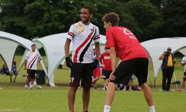 Ahmed Barakat Holding The Frisbee in the World Ultimate and Guts Championship –Dof’s Facebook Profile