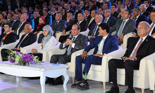 President Abd Al Fatah Al Sisi in the fourth National Youth Conference – Press photo.