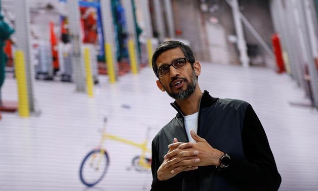 Google CEO Sundar Pichai speaks on stage during the annual Google I/O developers conference in San Jose, California, U.S., May 17, 2017. Stephen Lam - RTX369IE
