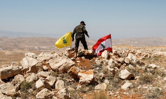 A picture taken on an escorted tour by the Lebanese Shiite Hezbollah movement shows a fighter
