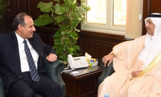 Alexandria governer Mohamed Sultan with the Saudi Consul General in Alexandria Yousef bin Saleh- File Photo
