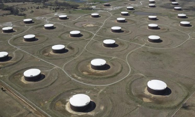 Crude oil storage tanks are seen from above at the Cushing oil hub, in Cushing, Oklahoma, March 24, 2016. Picture taken March 24, 2016.
Nick Oxford