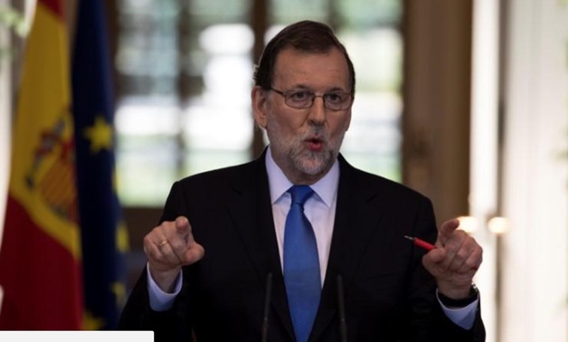Spain's Prime Minister Mariano Rajoy gestures during a news conference at a weekly cabinet meeting at Moncloa Palace in Madrid, Spain July 28, 2017.