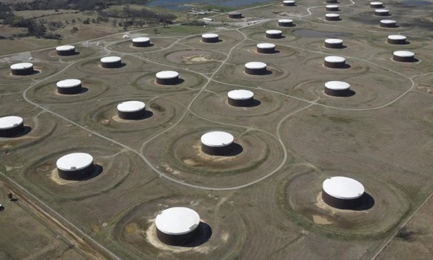 FILE PHOTO: Crude oil storage tanks are seen from above at the Cushing oil hub, in Cushing, Oklahoma, U.S., in this March 24, 2016.
Nick Oxford