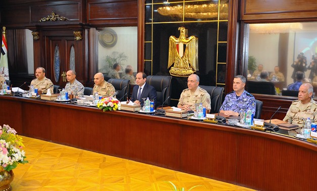 President Abdel Fatah al-Sisi meeting with the Supreme Council of the Armed Forces - Press photo