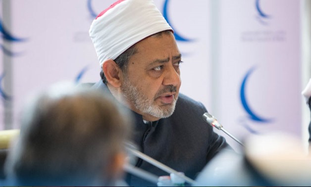 Grand Imam Ahmad Al Tayyib during one of the Muslim elders council meetings via the council website