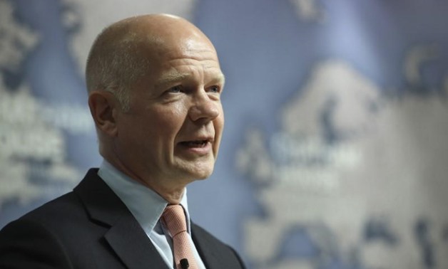 FILE PHOTO - Britain's former Secretary of State for Foreign Affairs William Hague makes a speech supporting remaining in the EU, at Chatham House in London, Britain, June 8, 2016.
