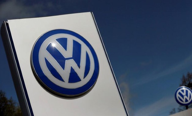 FILE PHOTO: A Volkswagen logo is pictured at Volkswagen's headquarters in Wolfsburg, Germany, April 22, 2016. Hannibal Hanschke
