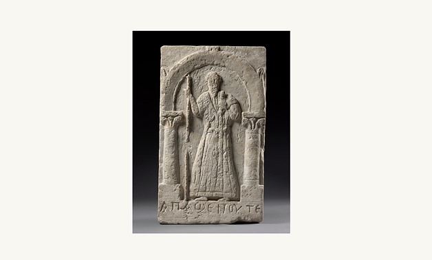 Stele Apa Shenoute, Sohag (Egypt), fifth century limestone (Photo courtesy to Institut Du Monde Arabe)