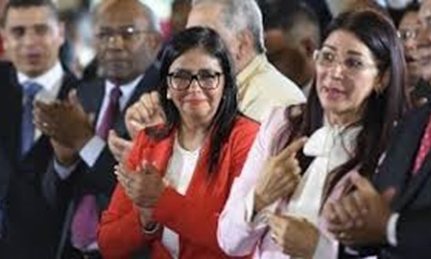 © Juan Barreto, AFP | Members of the Constituent Assembly Delcy Rodriguez (C), Cilia Flores (2-R) and Diosdado Cabello (R) attend the Assembly's installation at the National Congress in Caracas, Venezuela, on August 4, 2017.
