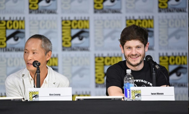 Actors Ken Leung and Iwan Rheon discuss "Marvel's "Inhumans" at the Comic-Con convention in San Diego on July 20