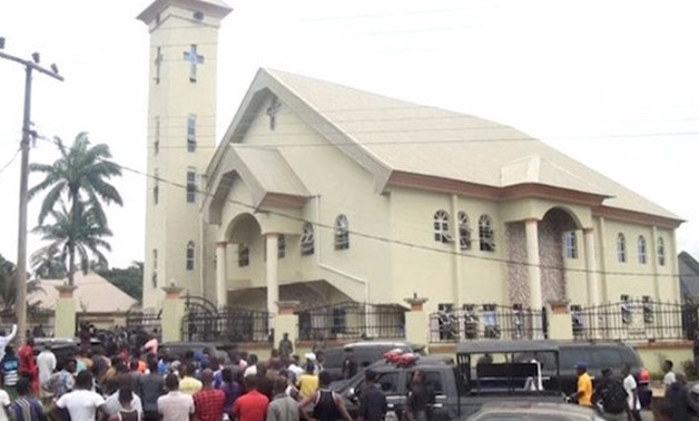 A still image taken from a video uploaded by CHANNELS TV on August 6, 2017, shows St. Philips Catholic Church in Anambra, Nigeria. CHANNELS TV via Reuters TV ATTENTION EDITORS THIS IMAGE WAS PROVIDED BY A THIRD PARTY. EDITORIAL USE ONLY. NO RESALES. NO AR