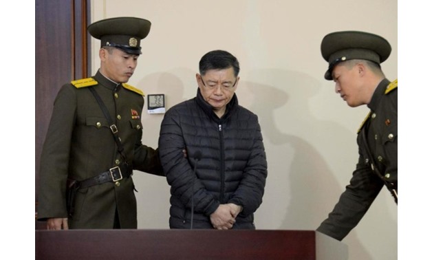 South Korea-born Canadian pastor Hyeon Soo Lim stands during his trial at North Korea - REUTERS