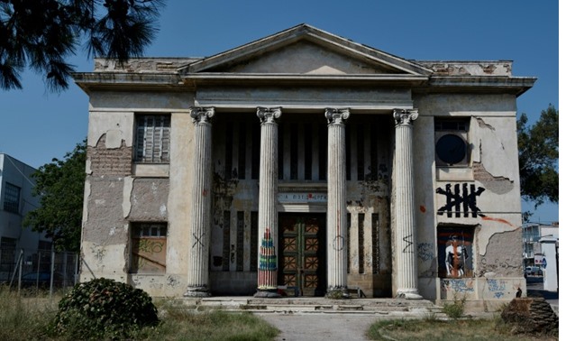 An abandoned building on the grounds of the Athens Art School  - AFP