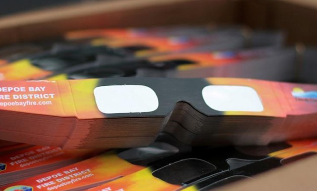 Solar eclipse glasses that will be handed out by the community are pictured in Depoe Bay, Oregon, U.S., August 8, 2017.
Jane Ross