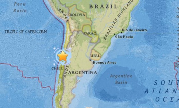 Magnitude-5.9 quake hits off Chile coast. Published 2017-04-23 12:56:04. USGS infograph
