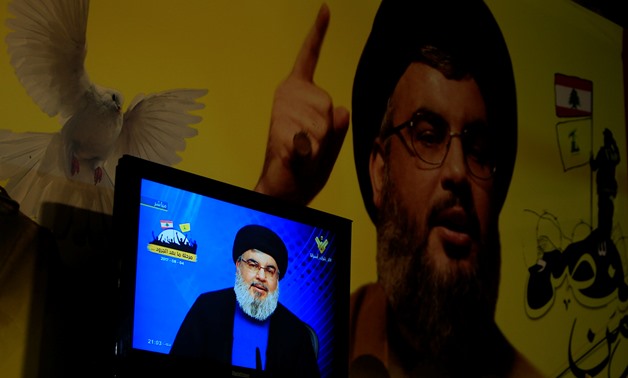 Lebanon's Hezbollah leader Sayyed Hassan Nasrallah is seen speaking on television in Nabatieh in southern Lebanon, August 4, 2017. REUTERS/Ali Hashisho
