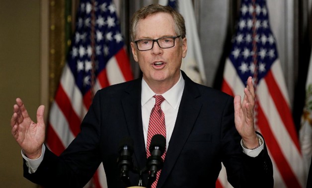 - Robert Lighthizer speaks after he was sworn as U.S. Trade Representative during a ceremony at the White House in Washington, U.S. on May 15, 2017.
Kevin Lamarque/File Photo