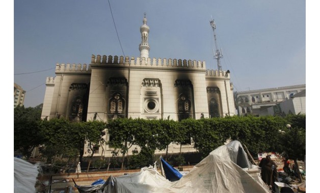 A general view of the burnt Rabaa Adawiya mosque on the morning after the clearing of the protest which was held around the mosque, in Cairo, August 15, 2013. (Photo: Reuters)