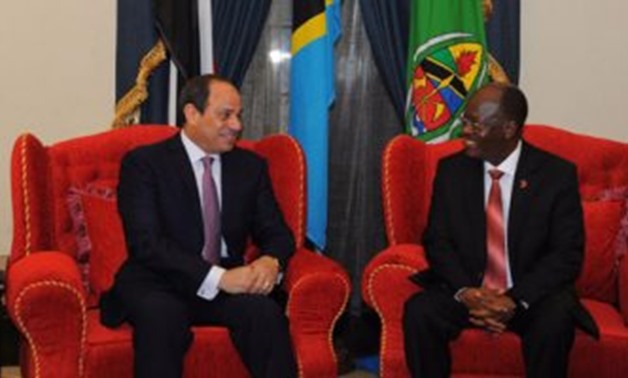 President Abdel Fatah al-Sisi & his Tanzanian counterpart John Magufuli - File Photo