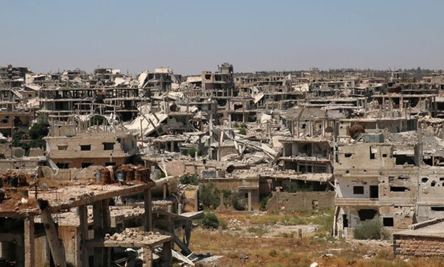 A general view of damaged buildings in a rebel-held part of the southern city of Deraa - REUTERS